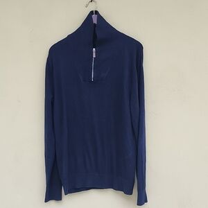 Banana Republic Luxe 3% Cashmere 55% Cotton Navy Sweater